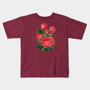 Red Rose Flower with Love Letter Kids T-Shirt